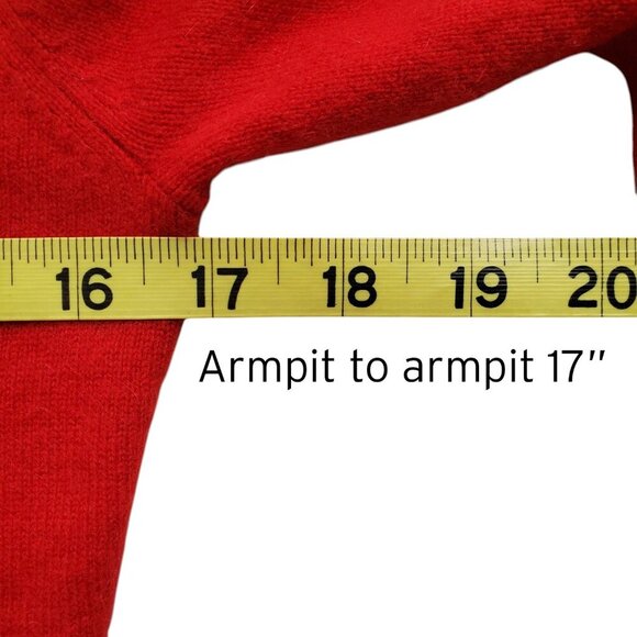 Valerie Stevens Red 2 Ply Cashmere V-Neck Cardigan Size S - Picture 10 of 14